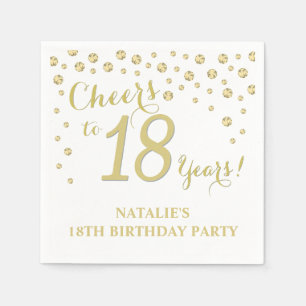 18. Geburtstagsparty White und Gold Diamond Serviette