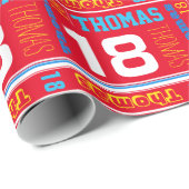 18. Geburtstagsverpackung des sportlichen Geschenkpapier (Rolleneckpunkt)