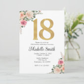18. Geburtstagsvorlage Einladung (Stehend Vorderseite)