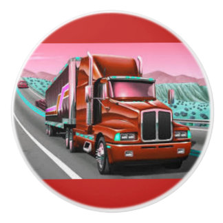 18 Geschäftemacher-Fracht-LKW auf einem Keramikknauf