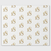 18 GOLD GLITZER NUMBER glamouröser funkelnd Geburt Geschenkpapier (Flach)