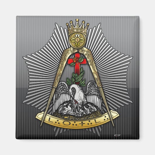 18. Grad: Ritter der Rose Croix Magnet (Vorne)