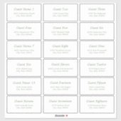 18 Guest Address Labels White Sage Green Sticker (Blatt)