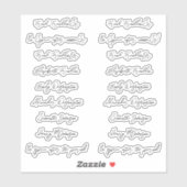 18 Guest Names Handwriting Style Script Aufkleber (Blatt)