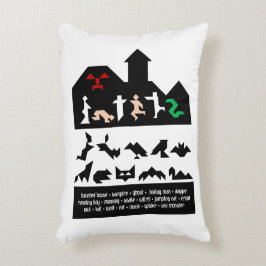 18 Halloween-Tangram-Bilder Dekokissen