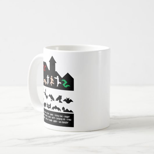18 Halloween-Tangram-Bilder Kaffeetasse (Vorderseite Links)