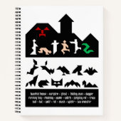 18 Halloween-Tangram-Bilder Notizblock (Vorderseite)