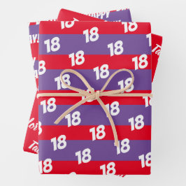 18. Happy Geburtstag Name hinzufügen Geschenkpapier Set