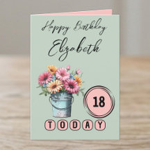 18 heute gerbera Blume Geburtstag grün