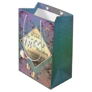 18. Hochzeitstag Acquamarine Farbe Mittlere Geschenktüte