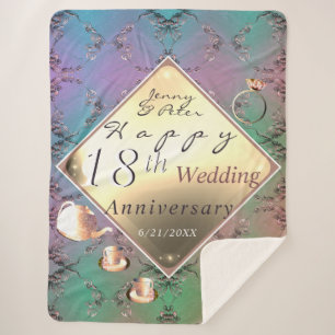 18. Hochzeitstag Acquamarine Farbe Sherpadecke
