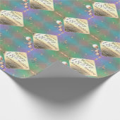 18. Hochzeitstag Acquamarine Geschenkpapier (Ecke)