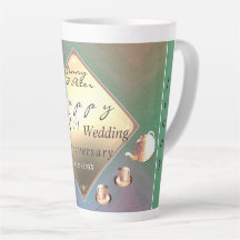 18. Hochzeitstag Acquamarine Latte Tasse