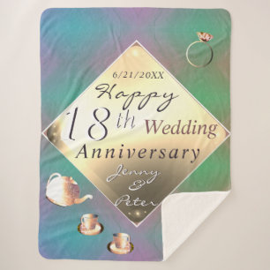 18. Hochzeitstag Acquamarine & Porzellan Sherpadecke