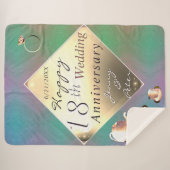 18. Hochzeitstag Acquamarine & Porzellan Sherpadecke (Vorderseite (Horizontal))