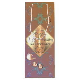 18. Hochzeitstag Porcelain Geschenktasche Geschenktüte Für Weinflaschen