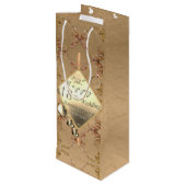 18. Hochzeitstag Porzellan Cat's Auge Geschenktüte Für Weinflaschen (Rückseite Schrägansicht)
