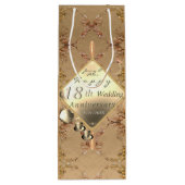 18. Hochzeitstag Porzellan Cat's Auge Geschenktüte Für Weinflaschen (Rückseite)