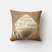 18. Hochzeitstag Porzellan Cat's Auge Kissen (Vorderseite)