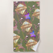 18. Hochzeitstag Porzellan Cat's Auge Strandtuch (Vorderseite)