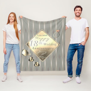18. Hochzeitstag Porzellan Cat's Eye Fleecedecke
