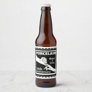 18. Hochzeitstag Porzellan traditionell Bierflaschenetikett