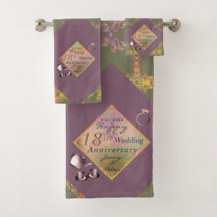 18. Hochzeitstag Porzellanhandtuch der Katze Badhandtuch Set
