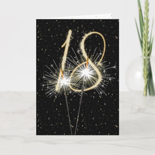 18. Hochzeitstag Sparkler Karte (Vorderseite)