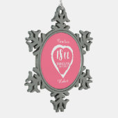 18. Hochzeitstag traditionelles Porzellan Schneeflocken Zinn-Ornament (Links)