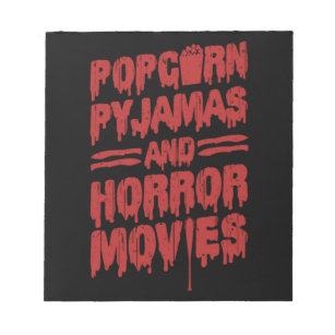 18.Horror Movie Popcorn Pajamas und Horror Filme Notizblock