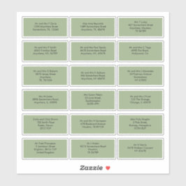 18 individuelle Gästennamen Adressen von Sage Gree Aufkleber