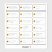 18 Individuelle Namensadresse Hochzeitsgast Sonnen Aufkleber (Blatt)