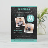 18-Jahr-Einladung, 2 Fotos Einladung (Stehend Vorderseite)