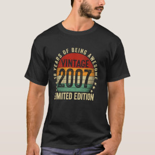 18 Jahre alt Vintag Geboren im Jahr 2007 Sonniges T-Shirt