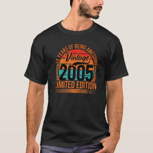 18 Jahre alt Vintage 2005  18. Geburtstag weiß  2 T-Shirt