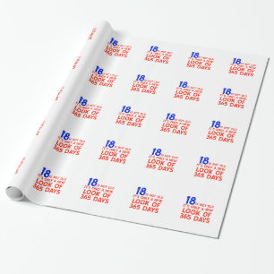 18 Jahre Alte Geburtstagsdesigns Geschenkpapier
