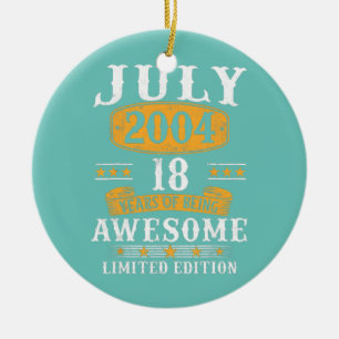 18 Jahre alte Geschenke Vintage Juli 2004 18. Gebu Keramik Ornament