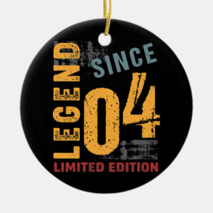 18 Jahre alte Vintage 2004 18. Geburtstag Keramik Ornament
