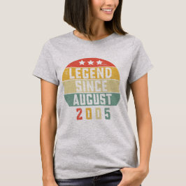 18 Jahre alte Vintage Legende seit August 2005 18. T-Shirt