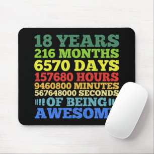 18 Jahre alte Vintage Retro 18. Geburtstag 216 Mon Mousepad