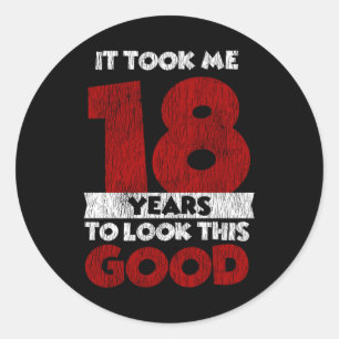 18 Jahre alter Tag sah ich gut aus 18. Geburtstag Runder Aufkleber