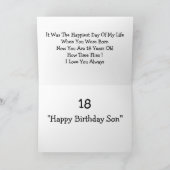 18 Jahre Geburtskarte Karte (Innenseite)