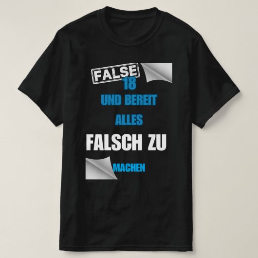 18 jahre Geburtstag False Blau Grau T-Shirt (Design vorne)