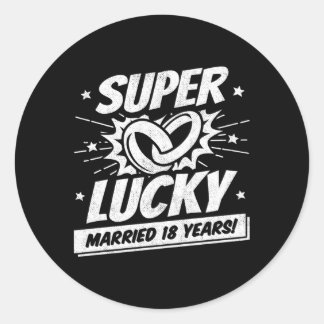 18 Jahre Verheiratet 18. Hochzeitstag Runder Aufkleber