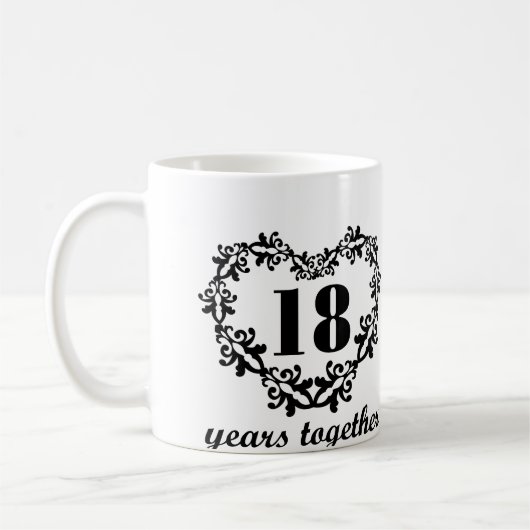 18. Jahrestag 18 Jahre zusammen Kaffeetasse (Links)