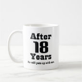 18. Jahrestag (lustig) Kaffeetasse (Links)