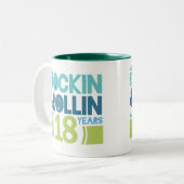 18. Jahrestags-Hochzeits-Geschenk Zweifarbige Tasse (Vorderseite Links)