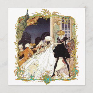 18. Jahrhundert Storybook Ball & Pfau-Einladungen Einladung