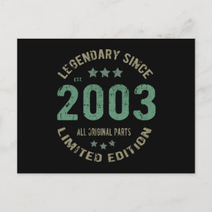 18-jähriger Tag 2003 Legende seit 18. Geburtstag Postkarte