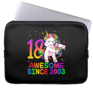 18-jähriges Einhorn, das zum 18. Geburtstag flosse Laptopschutzhülle